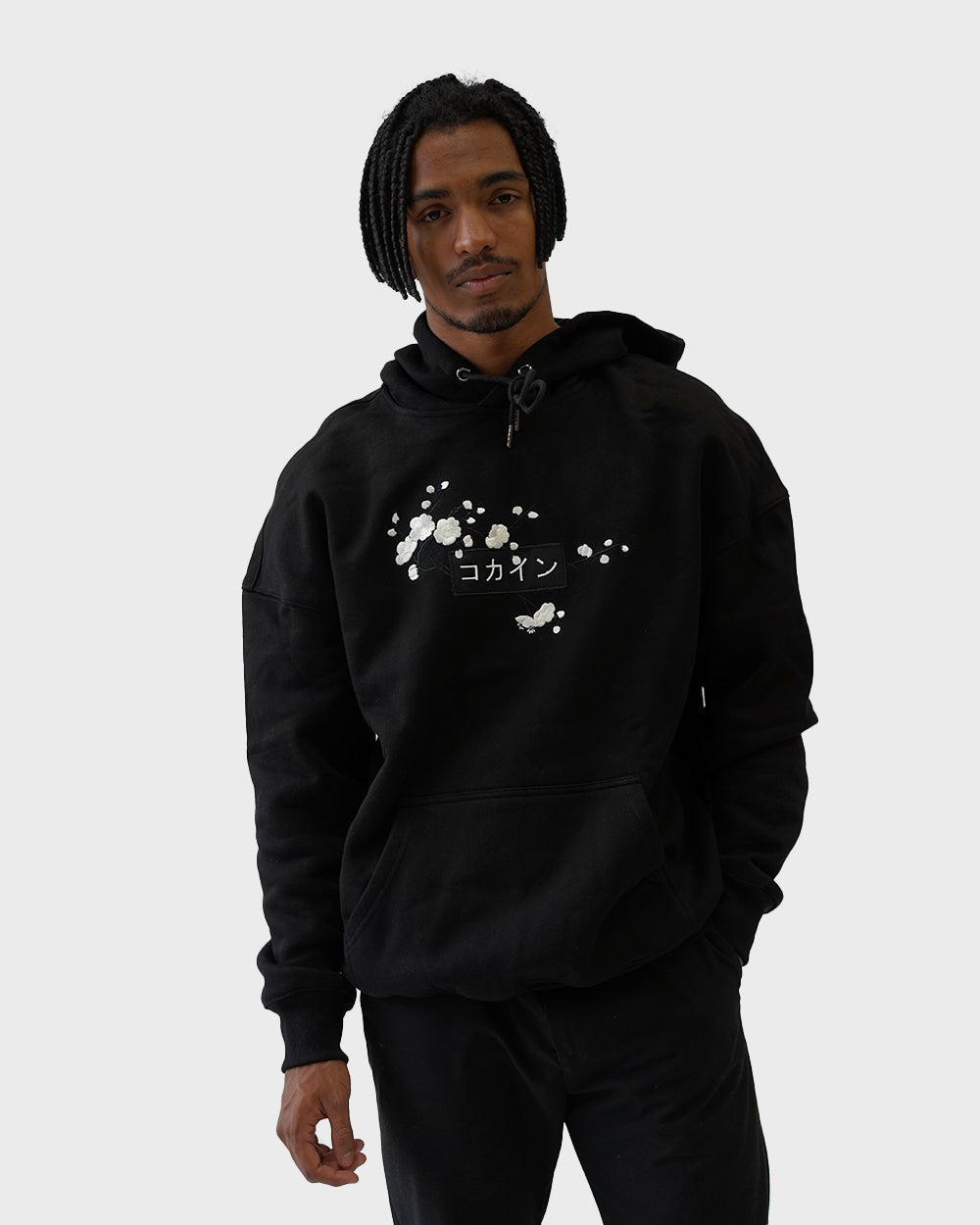 Black / White Blossom V1 //// Hoodie – kokaine.com.au