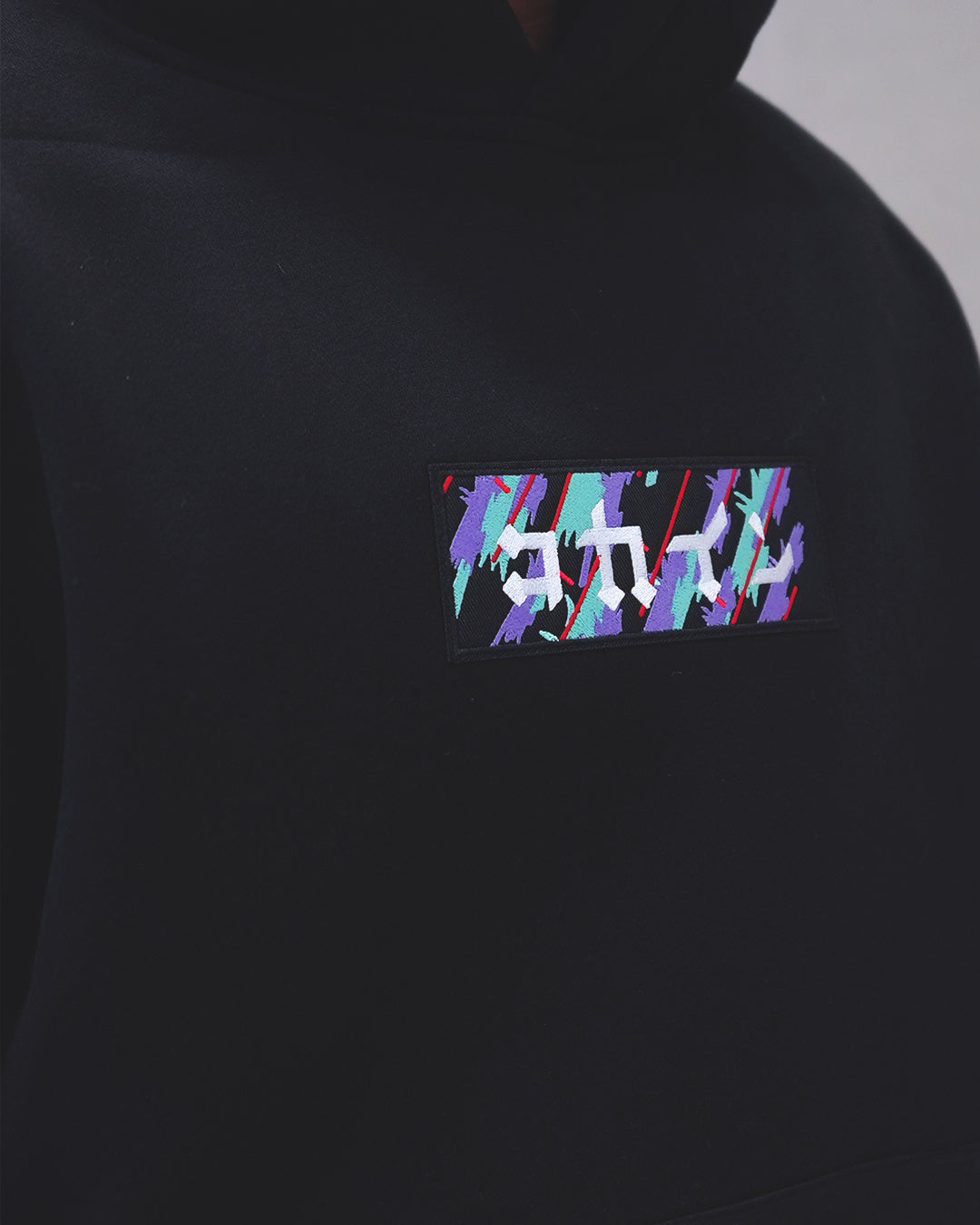 "HKS" Patch Hoodie // BLACK