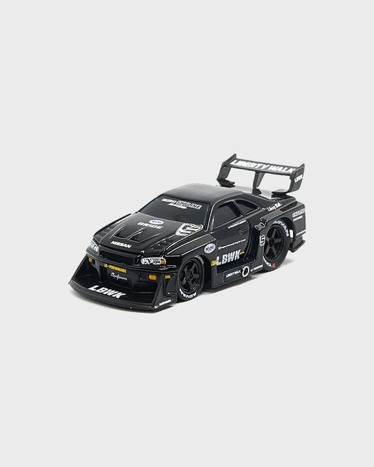 Muscle Machines 1:64 LBWK 1999 Nissan Skyline GT-R R34 – Black – Liberty Walk – Mijo Exclusives