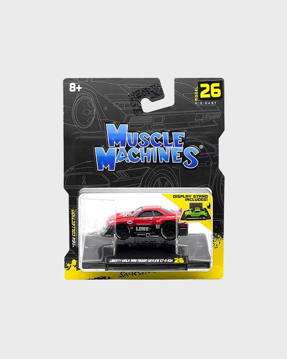 Muscle Machines 1:64 Liberty Walk 1999 Nissan GT-R R34- Red