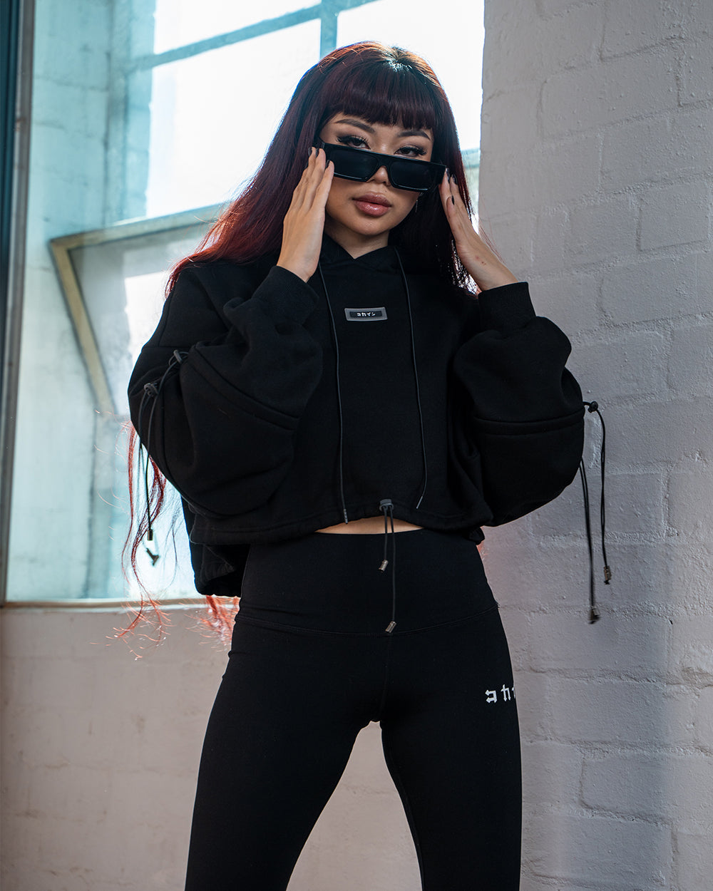 Adjustable cropped hoodie sale