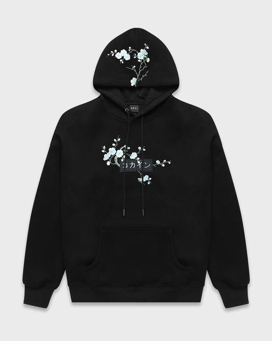 Black / Blue Blossom V2 //// Hoodie